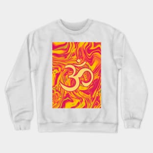 Red and Yellow Vibrant Om Hindi Graphic Crewneck Sweatshirt